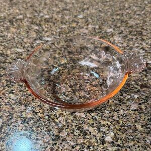 6” Anchor Hocking Serving Bowl Vintage Optic Diamond Pink Depression Glass